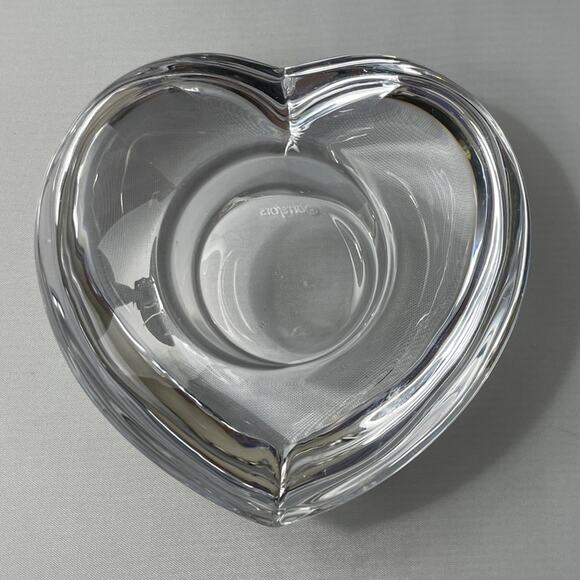 Orrefors Amour‎ Crystal Heart Candle Holder circa 1988 Signed - Picture 1 of 6
